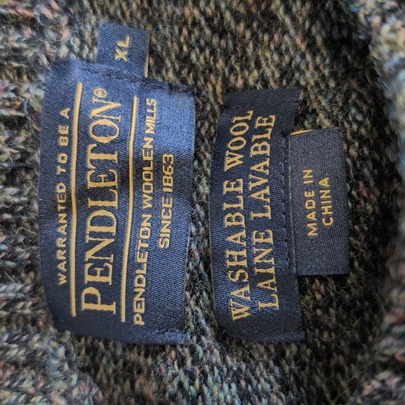 Pendelton Men’s 100% Shetland Wool Long Sleeve Sweater XL Washable EUC - Picture 5 of 8